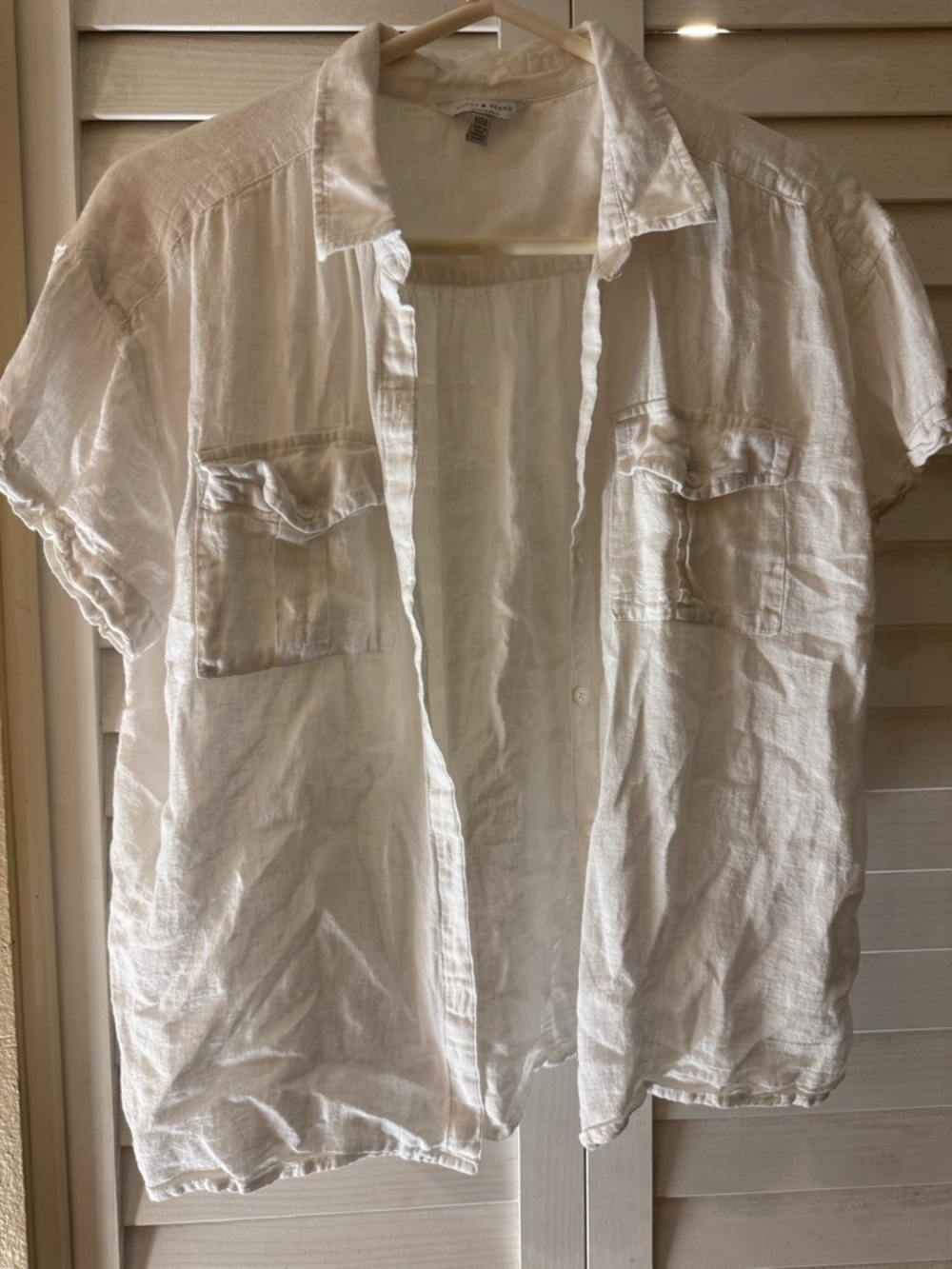 Lucky Brand White Short-Sleeve Button Down Shirt - Picture 2 of 4